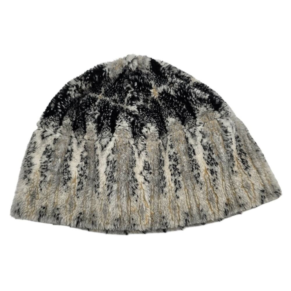 Zepla Womens Winter Beanie Hat Faux Leather Vintage Gray Ski Hat